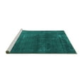thumbnail image 2 of Ahgly Company Machine Washable Indoor Square Oriental Turquoise Blue Industrial Area Rugs, 3' Square, 2 of 4