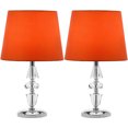 thumbnail image 3 of SAFAVIEH Crescendo 16 in. Crystal Table Lamp with Orange Polyester Shade, Set of 2, 3 of 5
