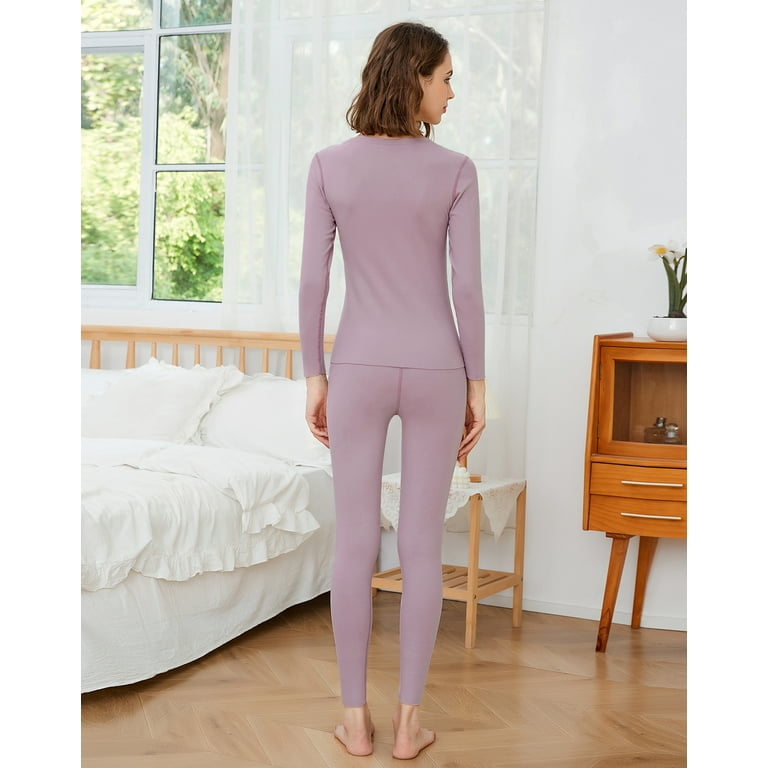 INNERSY Women's Warm Fleece Lined Thermal Underwear Set, Mid