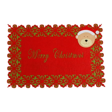 Runner Medal Holder Hot Sale Merry Christmas Dinner Table Runner Placemat Cutlery Holder Mat Xmas Home Dinner Party Festival Decoration Supplies ()