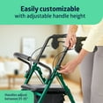 thumbnail image 2 of Medline Steel Rollator Walker for Adult, Green, 350 lb. Capacity, 8” Wheels, Foldable, Adjustable Handles, 2 of 6