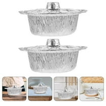 SOPOTUTU Portable Aluminum Foil BBQ Pots, 2-Pack Heatable Pots for Camping and Family Use