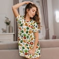 thumbnail image 3 of Sikiie Lemon Fruits Vegetables Print Women's Short-sleeved Nightdress, Round Neck Pullover Nightdress Pajamas Summer Home Wear, 3 of 6