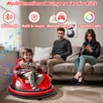 thumbnail image 4 of Kids Bumper Car Ride on, 12V Ride on Toy with Remote Control, Bumper Car for Kids Toddlers 1-5 Years Old, Bluetooth, Colorful Light, Red, 4 of 10