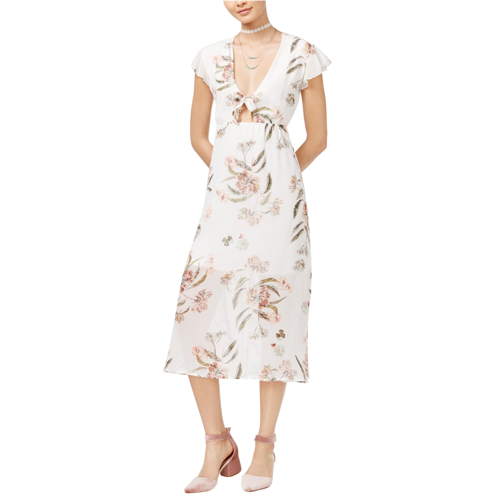 tie front a line dress