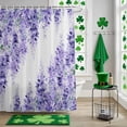 thumbnail image 5 of Shower Curtain, Watercolor Purple Vineflowers Leaves Waterproof Shower Curtain Set with Hooks for Bathroom Showers,Stalls and Bathtubs,36x72In Spring Summer Floral, 5 of 9