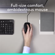 Logitech MK120 Wired Desktop Set, Keyboard/Mouse, USB, Black