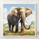 thumbnail image 3 of Pintura de diamante 5D DIY Kit de elefante de taladro redondo completo decoración del hogar 35x35cm, 3 of 9