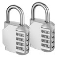 thumbnail image 3 of KeeKit Combination Lock, 4 Digit Combination Padlock, Waterproof Gate Lock, Resettable Combo Lock for Locker, Gym, Cases, Toolbox, School, 2 Pack - Silver, 3 of 4