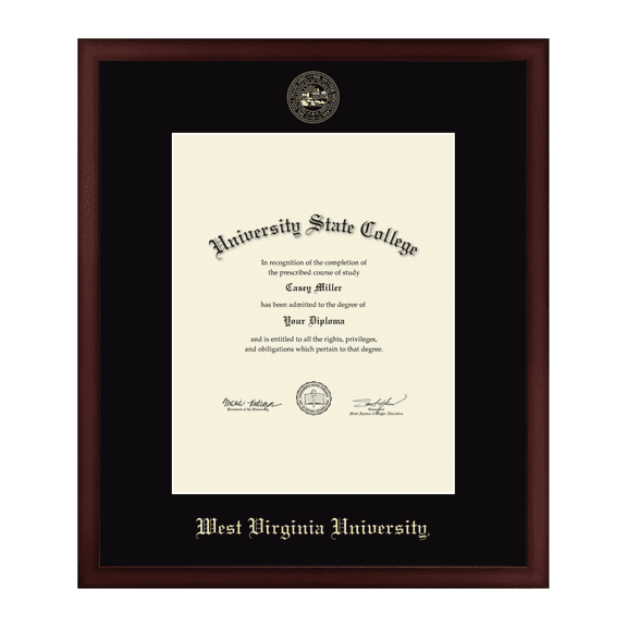 Framerly - WVU Diploma Frame with Black Mat