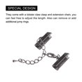 thumbnail image 4 of Unique Bargains 10Set Ribbon Crimp Clamp Ends Lobster Claw Clasps & Chain 20mm Metallic Black for DIY, 4 of 7