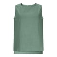 thumbnail image 4 of Babysbule Women's Sleeveless Linen-Look Round Neck Tank Top, Loose Fit Casual Blouse, 100% Polyester Summer Shirt for Daily and Vacation Wear, 4 of 7