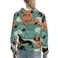 thumbnail image 2 of Womens 3D Print Sweatshirts Hooded Top Pullover Hoodie, Dachshund Cute Retro, 2 of 5