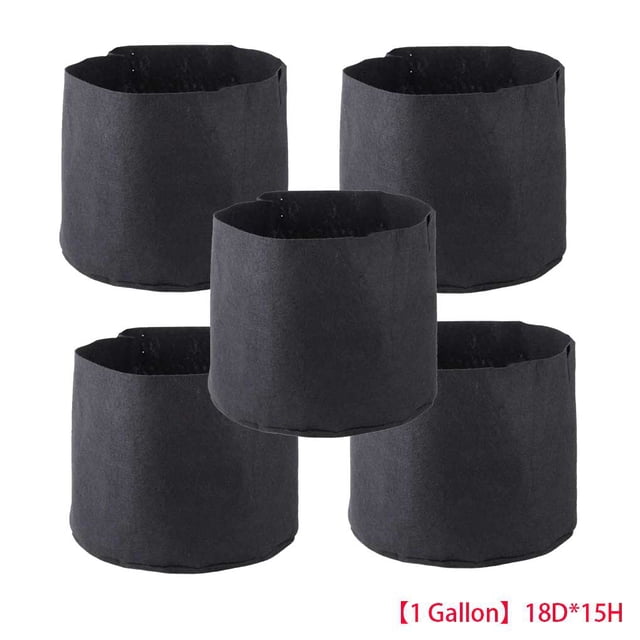 Macetas de tela no tejida transpirable, bolsas con asas de correa, bolsa para macetero de plantación de jardín de guardería, bolsa 5 piezas Advancent JJ16507-01