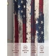 thumbnail image 6 of Independence Day Sheer Curtains 2 Panels Set U.S. Flag Themed Five-Pointed Star Retro Wood Grain Sheer Window Curtains Light Filtering Rod Pocket Voile Drapes for Bedroom Living Room 52"x63", 6 of 9