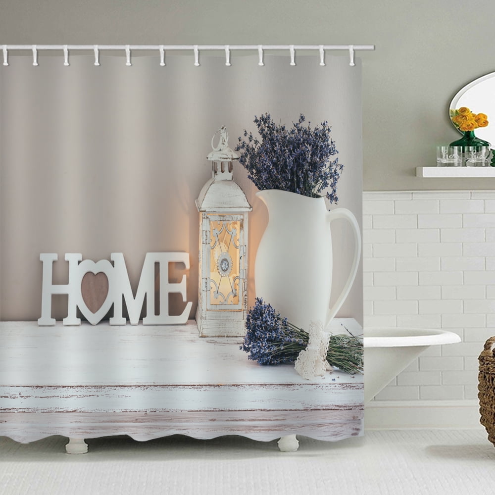 Lavender Vase Fabric Shower Curtain Wooden Lantern White Table Nbsp Machine Washable Digital Printing Bathroom Decor With 12 Hooks Walmart Canada