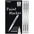 thumbnail image 1 of FLYMAX - Juego de 6 rotuladores de pintura blanca de 0,7 mm, acrílico, permanentes, color blanco, pa, 1 of 7