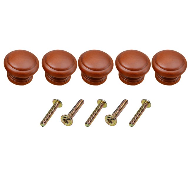 Riwesomey 5 uds mango de maciza cajón de armario clásico manija de armario enchufable accesorios de Hardware de muebles de haya de un solo Herramientas y ferretería 25x34x4mm Riwesomey WJ3758-02B