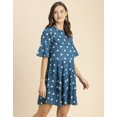 thumbnail image 3 of Moomaya Romantic Printed 3/4 Sleeve Drop Waist Dress - Women's Boho Midi Dress, 3 of 9