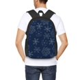 thumbnail image 6 of Daiia Snowflake Dark Blue Backpack for Men and Women -Durable Backpack Large Capacity, Water-Resistant Bag with Adjustable Straps and Laptop Compartment, 6 of 9