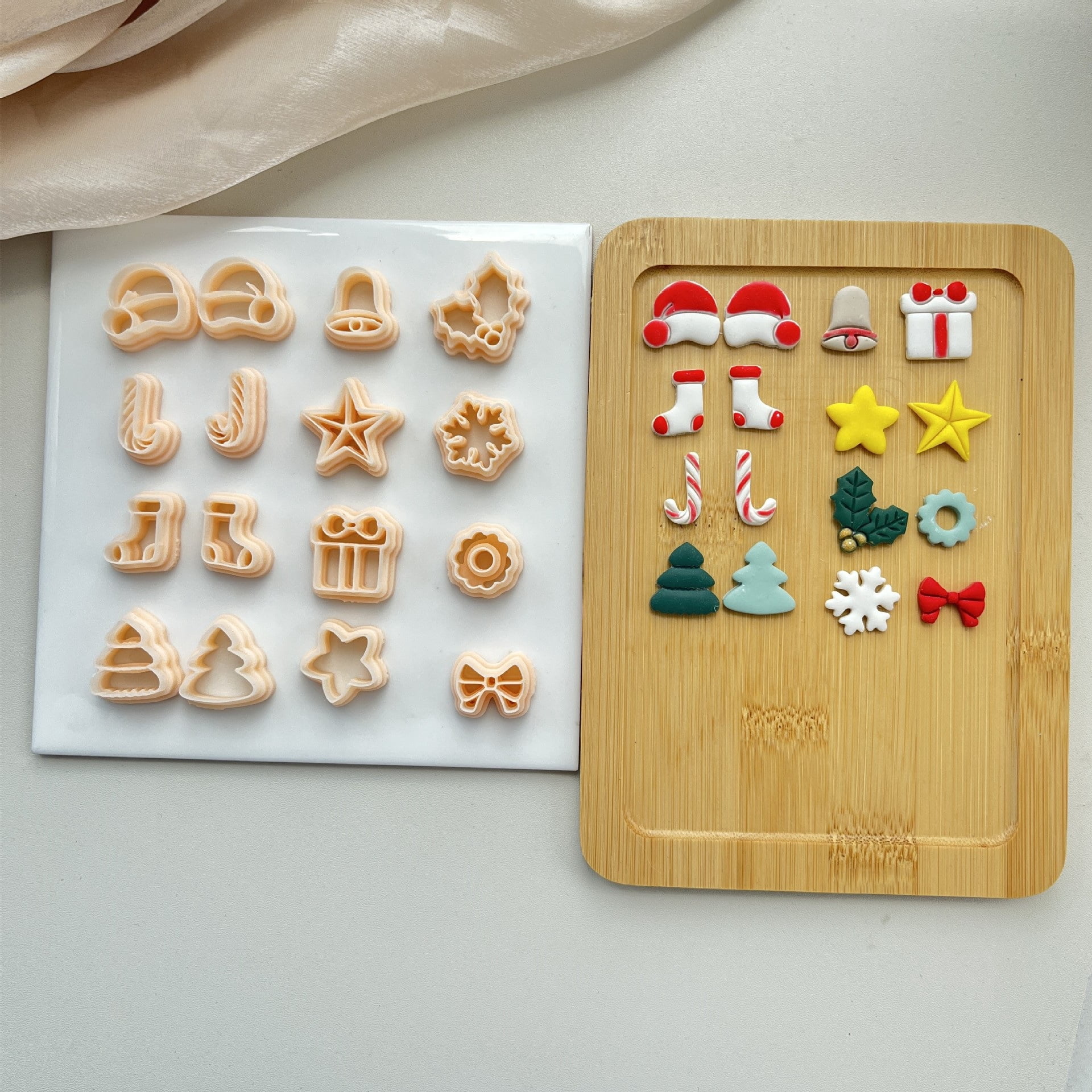 16-piece set of mini Christmas earring molds, soft clay molds, DIY handmade jewelry tools