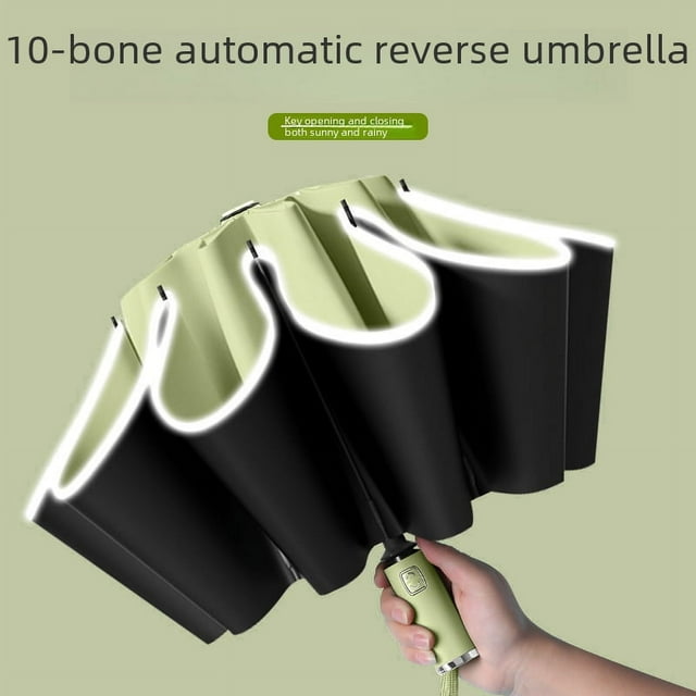 Paraguas automático inverso para hombres y mujeres, para sol y lluvia, de doble uso, resistente, plegable, resistente a los rayos UV