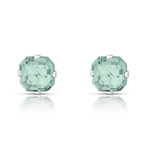 1.3 Carat CZ Asscher-Cut Sterling Silver Stud Earrings unisex