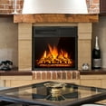 thumbnail image 2 of Costway 18'' Electric Fireplace Insert Freestanding & Recessed Heater Log Flame Remote, 2 of 12