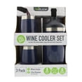 thumbnail image 3 of reduce Stainless Steel Wine Cooler Set, Opaque Gloss Denim - Includes (1) 750mL Wine Cooler with (2) Vacuum Insulated 12, 3 of 6