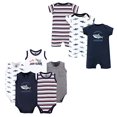 thumbnail image 2 of Hudson Baby Unisex Baby Bodysuits Rompers, 8-piece, Shark, 3-6 Hudson Baby Unisex Baby Cotton Bodysuits and Rompers 8 Piece Shark 3 6 Months, Shark, Months US, 2 of 2