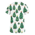 thumbnail image 4 of Wowcloth Women's Short Sleeve V-Neck Scrubs Top with Christmas Print Pocket for Nursing and Holiday Work, 4 of 7