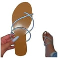 thumbnail image 3 of VerPetridure Women's Sandals Summer Casual Pinch Open Toe Platforms Flat Thong String Sandals Beach Shoes, 3 of 3