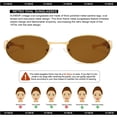 thumbnail image 4 of Gafas de sol SUNBSR retro ovaladas con montura metálica dorada UV400 para mujer/hombre, 4 of 9