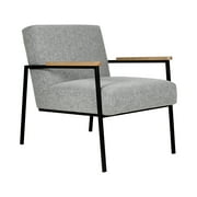 Jones Light Grey Upholstered Iron Frame Occasional Armchair by East at Main 25.5"W x 28.5" H