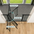 thumbnail image 5 of 36" Extra Tall Baby Gate for Doorways, Fits Openings 29.7" to 46" Wide, Auto Close Pressured Mounted Dog Gate for Stairs, No Drilling Easy Install Pet Gate, Black, 5 of 10