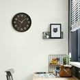 thumbnail image 2 of Decorative Modern Round Wood- Looking Plastic Wall Clock for Living Room, Kitchen, or Dining Room, 2 of 8