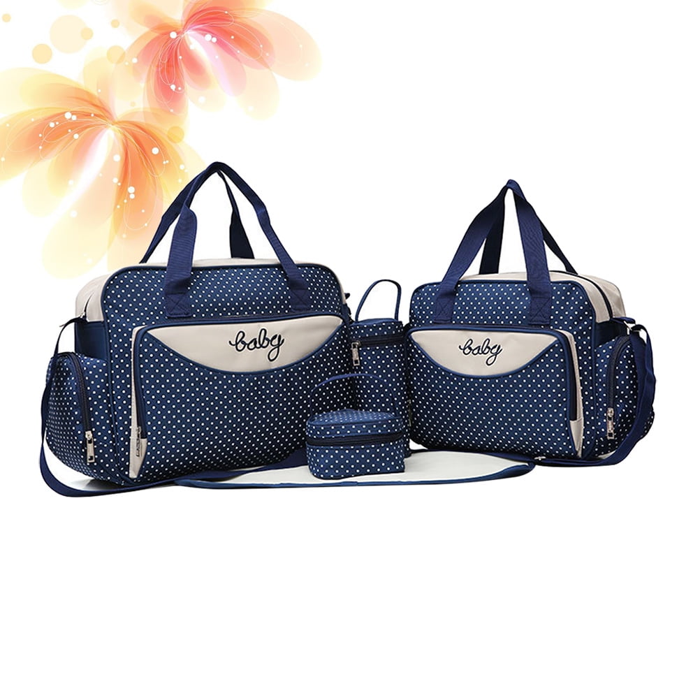 OUNONA 5-Piece Baby Diaper Bag Set for Moms, Multifunctional Stroller Tote Organizer with Changing Nappy Bag