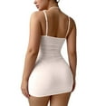 thumbnail image 4 of Sexy Chain Sheer Mesh Ruched Bodycon Mini Lingerie Dress with Thong 2 Piece Set Outfits, 4 of 5