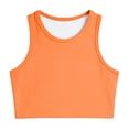 thumbnail image 4 of XINXIAOO Girls Orange Crop Tank Tops Breathable Workout Sleeveless Dance Yoga Athletic Casual Tight Kids 6-8 Years, 4 of 4