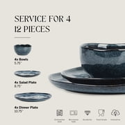 Stone Lain Mirella 12-Piece Dinnerware Set Stoneware, Blue