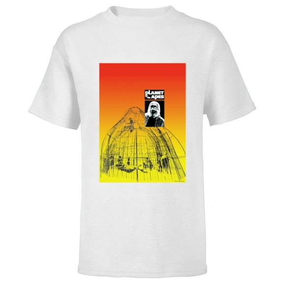 Planet of the Apes 1968 Dr Zaius and Cage Vintage Poster Art - Short Sleeve T-Shirt for Kids - Customized-White