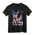 thumbnail image 4 of CAICJ98 250 Year American Anniversary Shirt Boys Girls 4th of July Shirts American Flag T-Shirts Kids Toddler Patriotic Tops Tees (Black,3-4 Years), 4 of 5