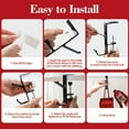 thumbnail image 7 of Adjustable, No-Drill Mantel Stocking Hanger - 2-in-1 Garland & Christmas Stocking, 4 Pcs, Black Metal, 7 of 7