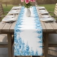 thumbnail image 4 of Teal Blue Wisteria Table Runner 70 Inches, Sprinng Summer Pastoral Botanical Bed Runner Dresser Scarves Tabletop for Indoor Outdoor Parties/Ceremony/Banquet, 13" x 70", 4 of 9