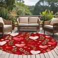 thumbnail image 4 of Round Rugs 8Ft, Valentines Round Area Rug Washable Indoor Throw Carpet, Pink Red Love Heart Spring Green Botanical Large Non Slip Circle Rug for Kids Room RV Home Decor Aesthetic, 4 of 8