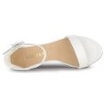 thumbnail image 4 of Sandalias De La Correa Del Tobillotacón Bajo Bloque Punta Abierta Para Mujer - Blanco/US 8, EU 39, 4 of 7
