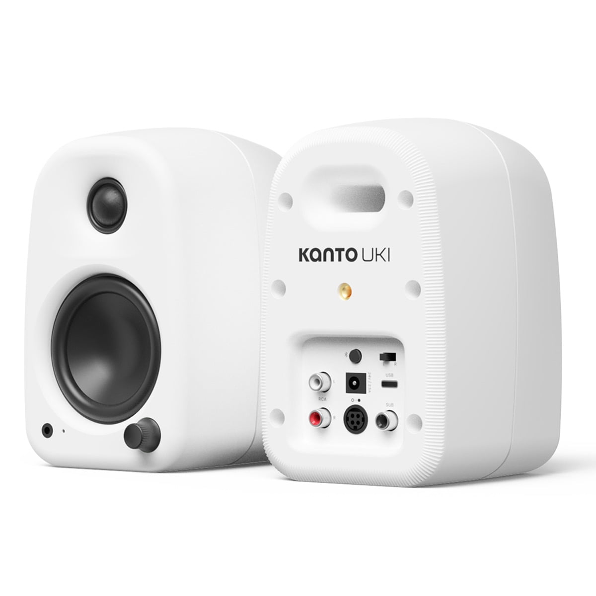 Kanto UKI Bluetooth Desktop Speakers - Pair (Chalk)