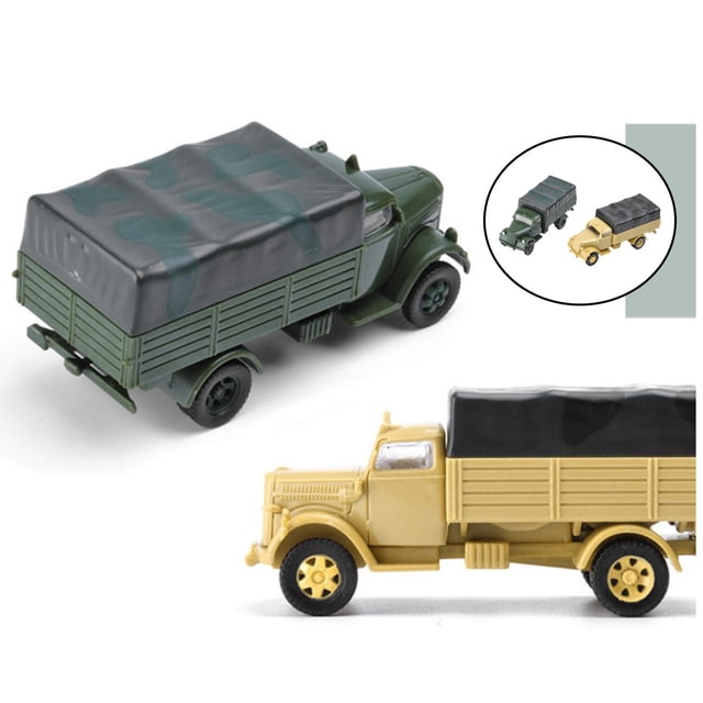 2x 1:72 Vehículo de Camión de Ensamblaje 4D, Carro de Simulación de 80 Ruedas de Juguete, Kit de Construcción Juguete Educativo de Coche, Micro Paisaj