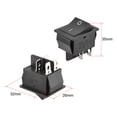 thumbnail image 2 of Uxcell 4 pins 250V/16A 125V/20A Boat Rocker Switch Toggle Switch for Boat Car Marine Plastic Black 1pcs, 2 of 4