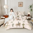 thumbnail image 4 of Castle Fairy Southwestern Cowboy Full Size Comforter Sets 3-Piece for Kids Teens Adults,Botanical Cactus Bedding Comforter Set,Western Theme Bull Skull Lightweight Bedding Sets,Ultra Soft Home Decor, 4 of 8